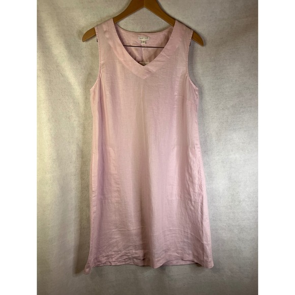 J. Jill Dresses & Skirts - J‎ Jill Pink Linen Dress Sleeveless V-Neck Shift NWT
